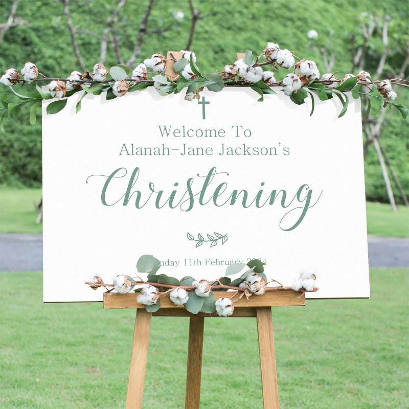 Personalised Landscape Welcome Sign For Christening Baptism Or Naming