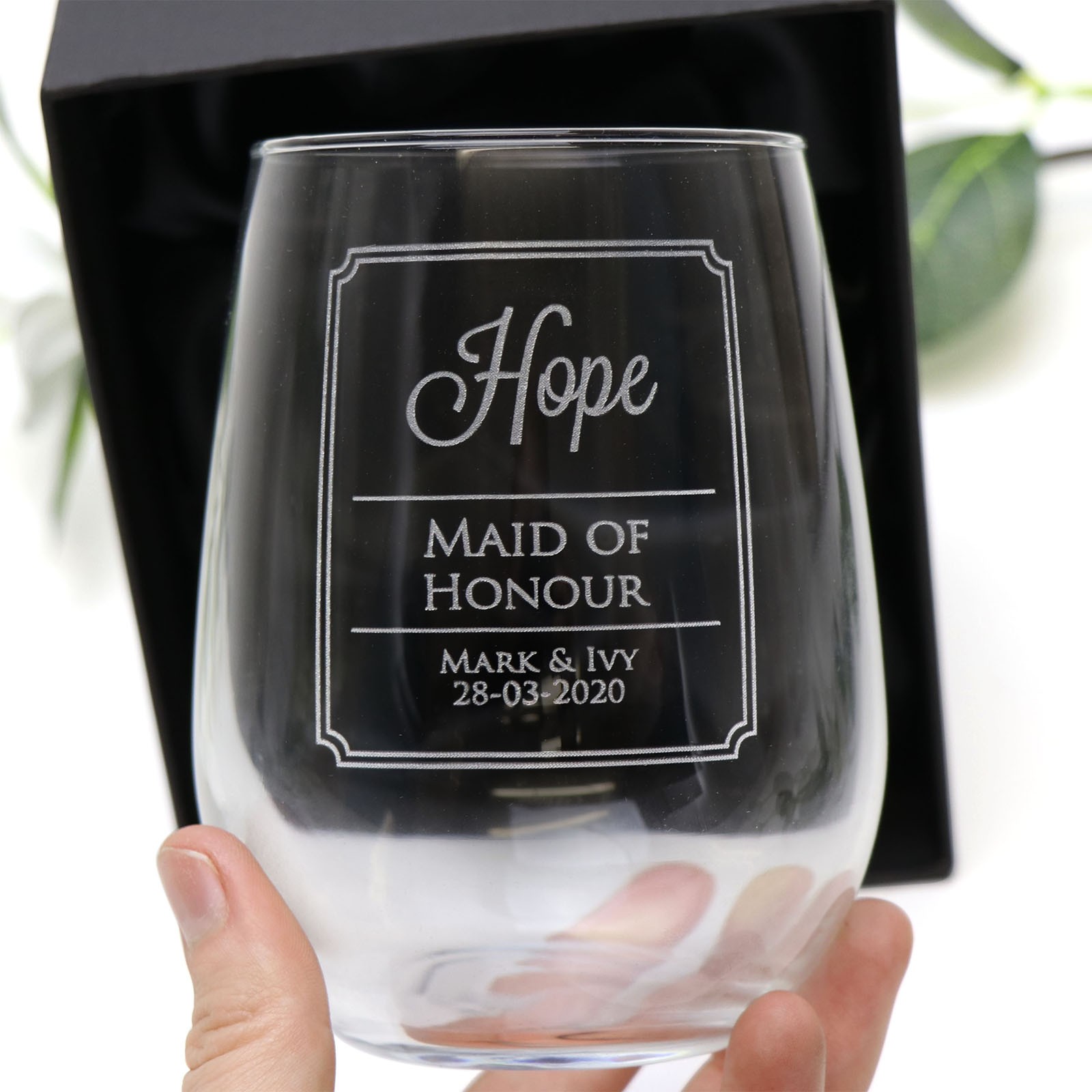 Bridesmaid stemless wine glasses online
