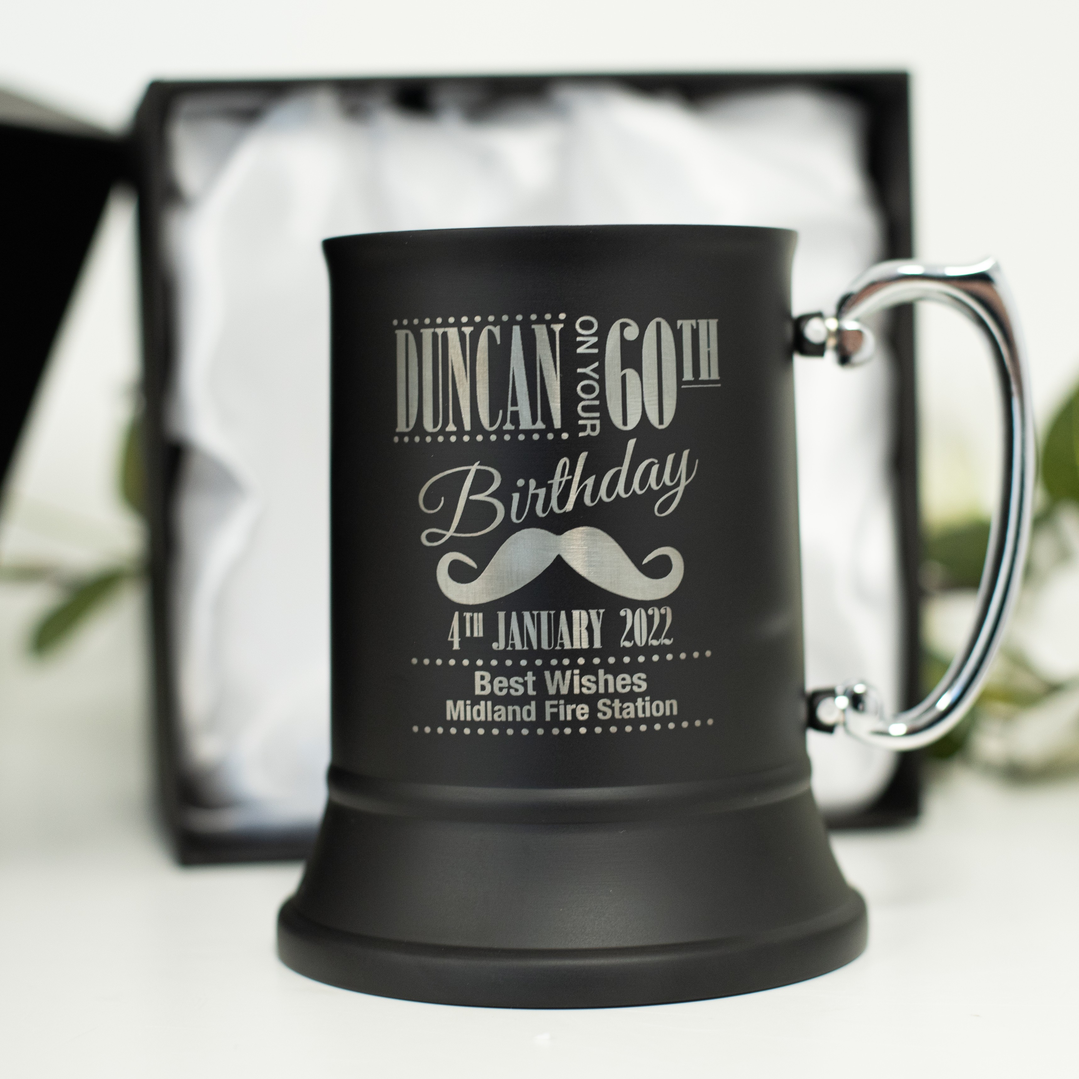 Cherished Black Birthday Mug