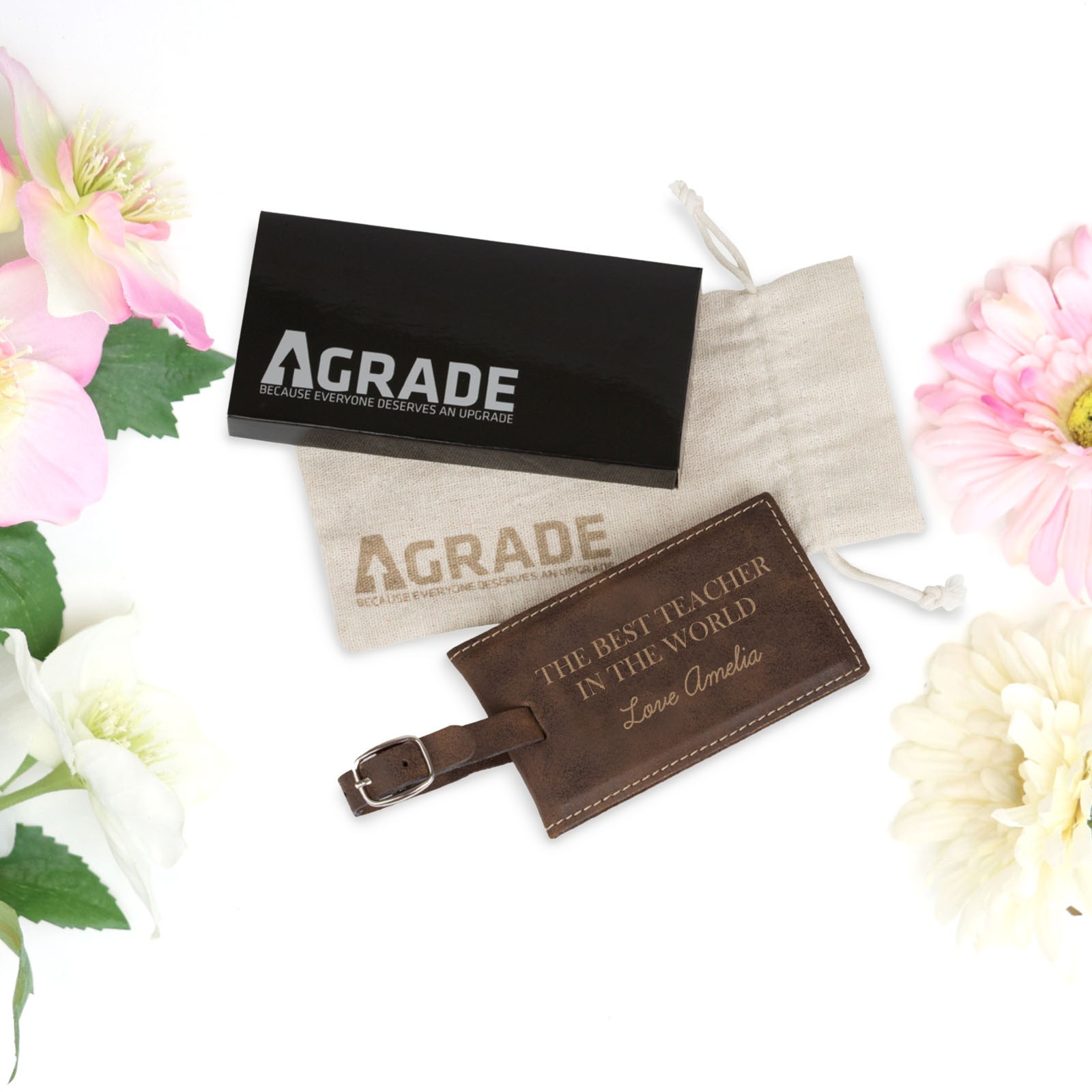 Proof Product 5D Engraved Teachers Luggage Tag End of Year Gift Brown CRTMO